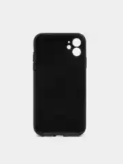 Черный чехол Silicone Case для iPhone 13 /11/12/12 ProMax с защитой камеры с бархатной подкладкой