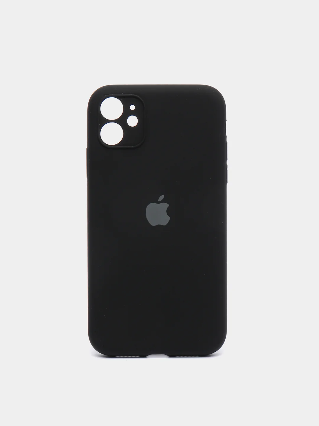 Черный чехол Silicone Case для iPhone 13 /11/12/12 ProMax с защитой камеры с бархатной подкладкой