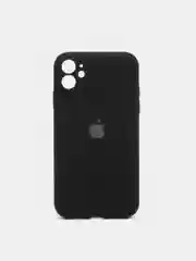 Черный чехол Silicone Case для iPhone 13 /11/12/12 ProMax с защитой камеры с бархатной подкладкой