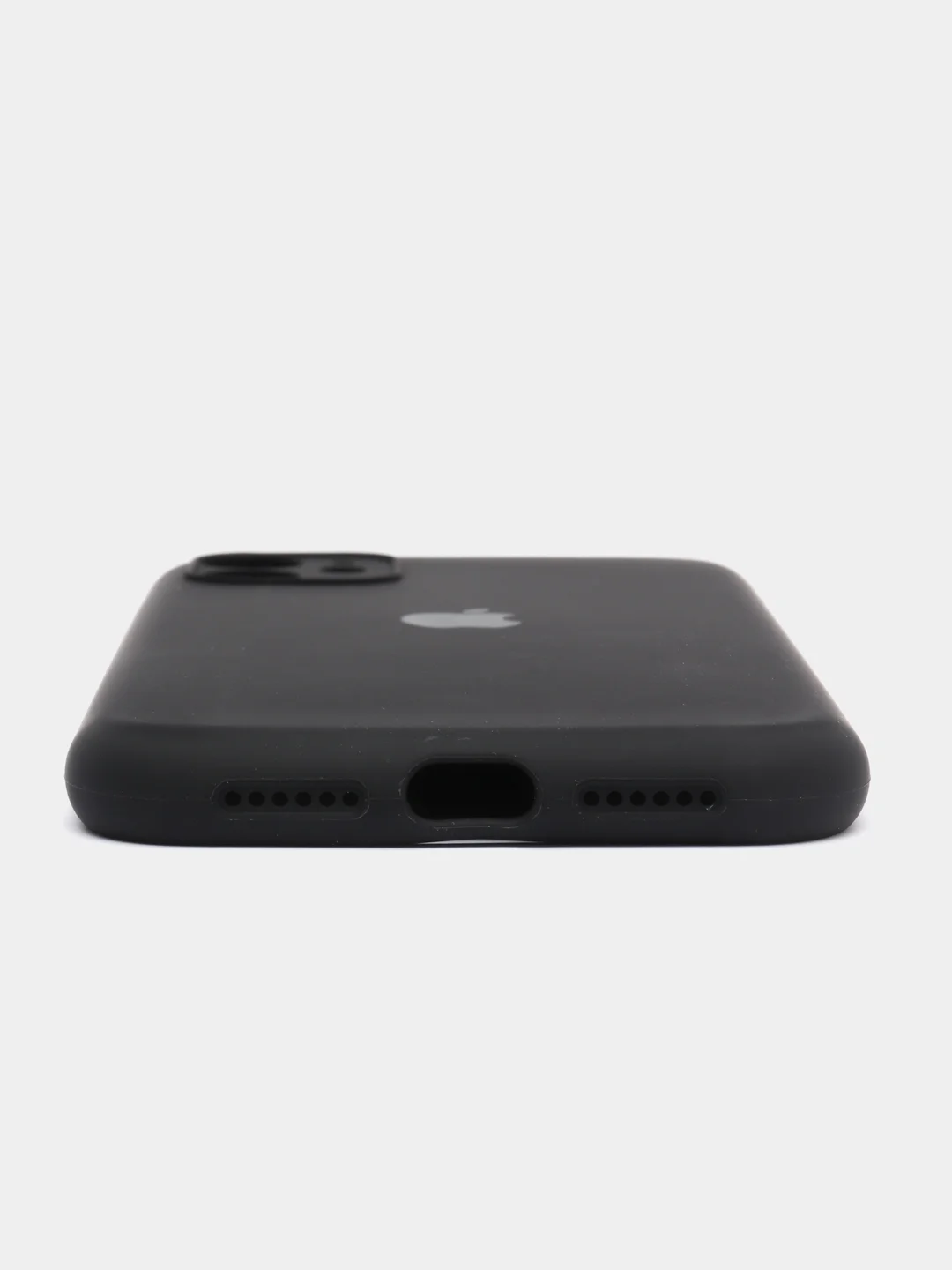 Черный чехол Silicone Case для iPhone 13 /11/12/12 ProMax с защитой камеры с бархатной подкладкой