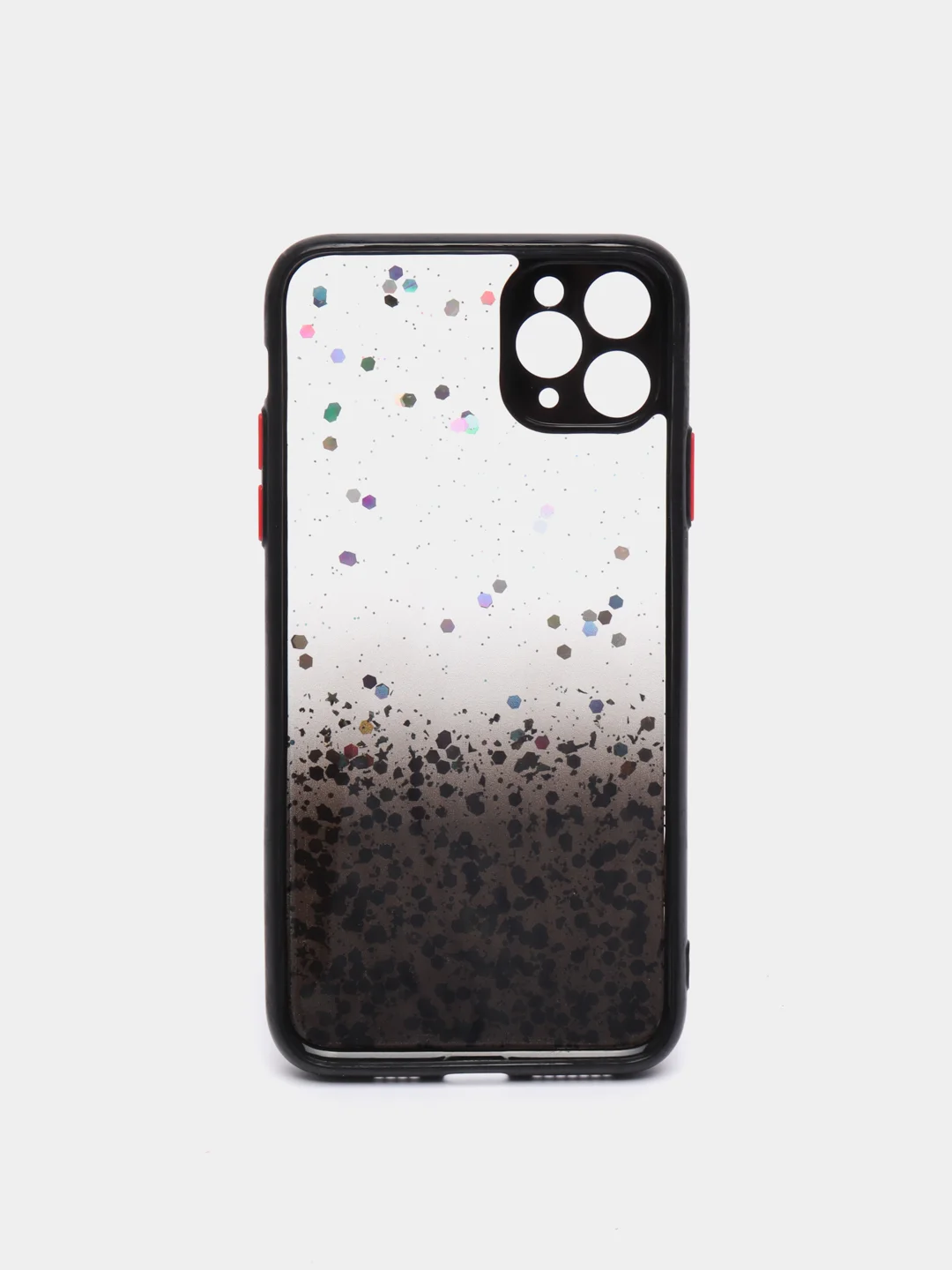 Черный чехол для Iphone 11 Pro Max с блестками силиконовый