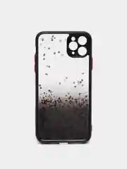 Черный чехол для Iphone 11 Pro Max с блестками силиконовый