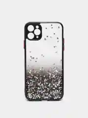 Черный чехол для Iphone 11 Pro Max с блестками силиконовый