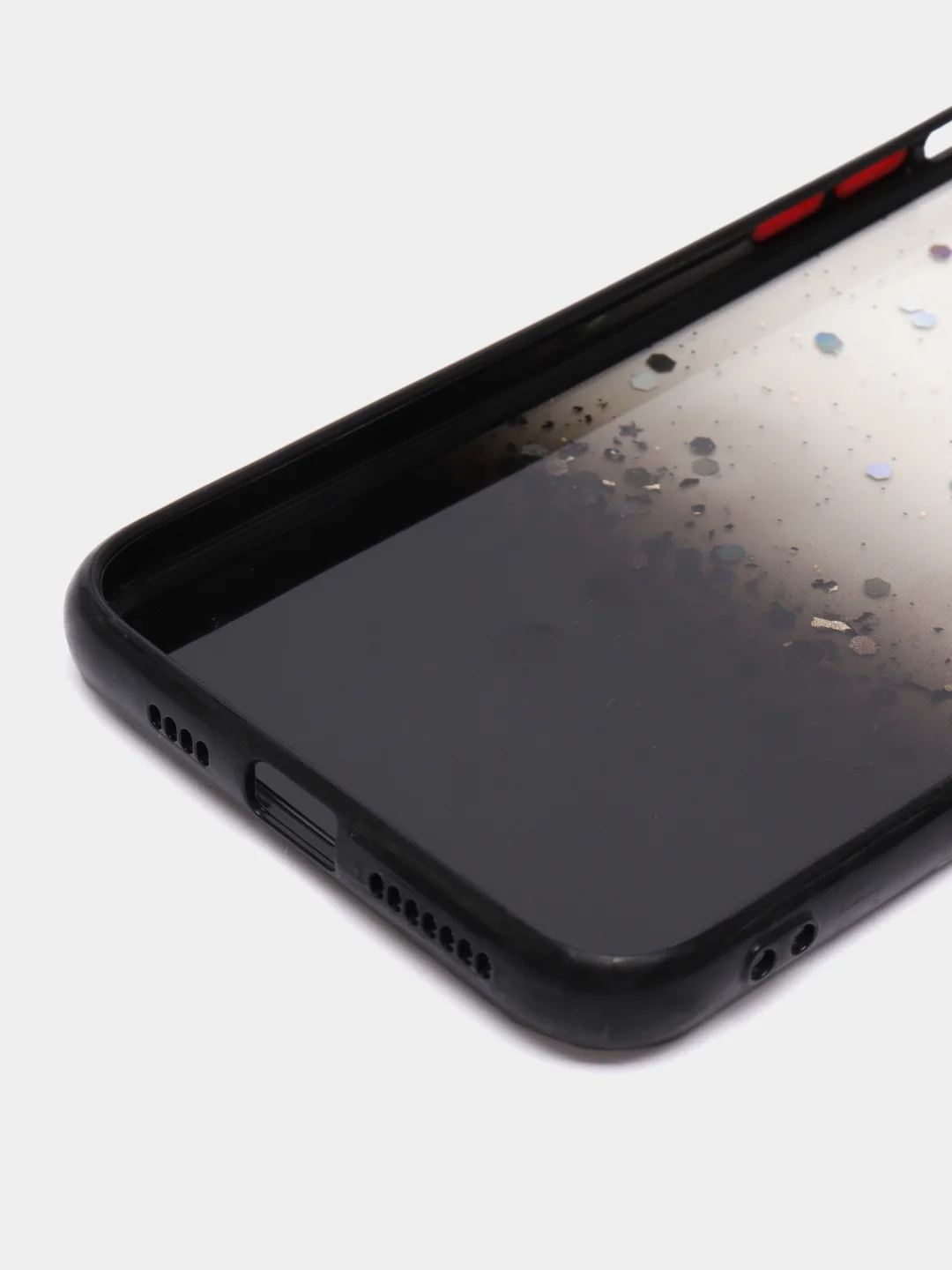 Черный чехол для Iphone 11 Pro Max с блестками силиконовый