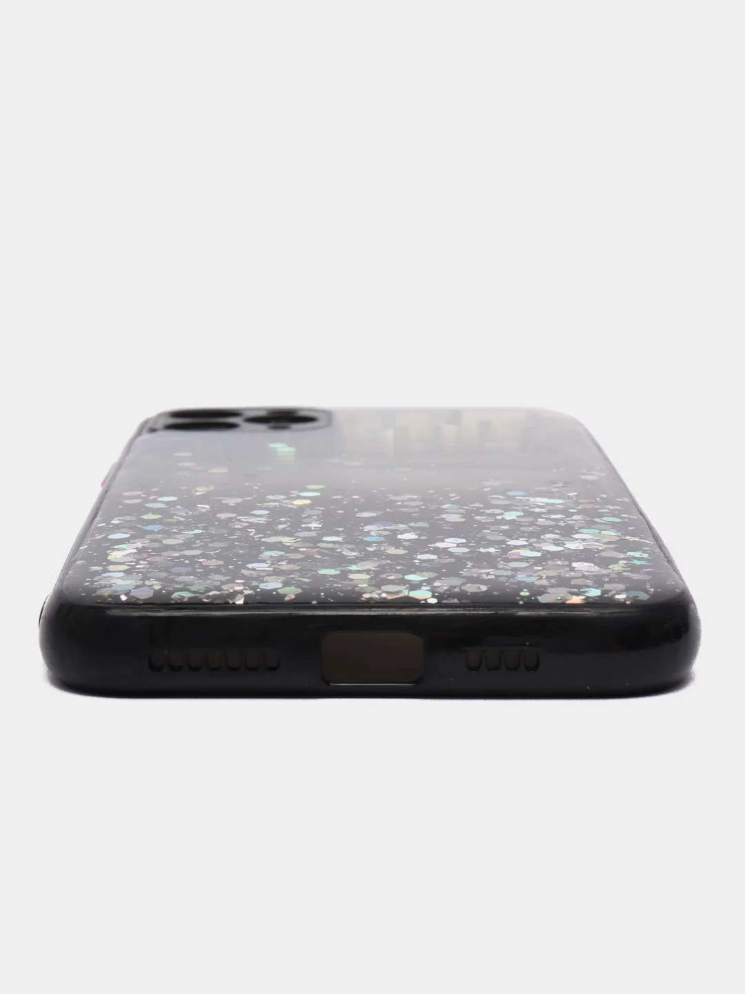 Черный чехол для Iphone 11 Pro Max с блестками силиконовый