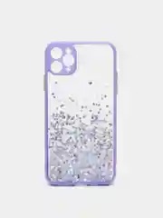 Лавандовый чехол для Iphone 11 Pro Max с блестками силиконовый