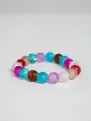 Красный браслет женский из бусин,  на резинке