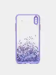 Лавандовый чехол для Iphone XS Max, с блестками, силиконовый