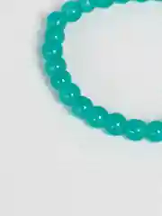 Бирюзовый браслет женский из бусин,  на резинке