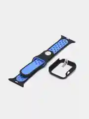 Синий ремешок, бампер и стекло Apple Watch Classic 38 40 42 44 mm Series 1, 2, 3, 4, 5, 6, SE