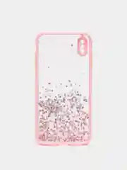 Розовый чехол для Iphone XS Max, с блестками, силиконовый