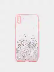 Розовый чехол для Iphone XS Max, с блестками, силиконовый