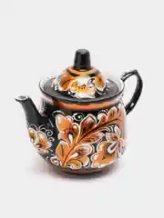 Бордовый самовар электрический "Хохлома", с подносом и чайником, 3 л