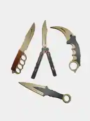 Набор деревянных ножей из CS:GO керамбит,бабочка,кастет,кунай
