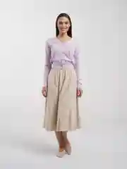 Сиреневый кардиган короткий, тонкий