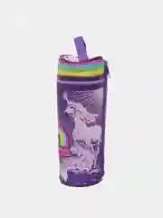 Пенал, мягкий круглый, 20х6,5х6,5см, 2 молнии, плотный ПЭ, ручка, функция подставки