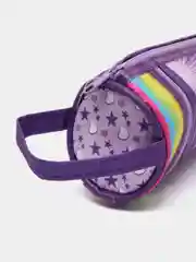 Пенал, мягкий круглый, 20х6,5х6,5см, 2 молнии, плотный ПЭ, ручка, функция подставки