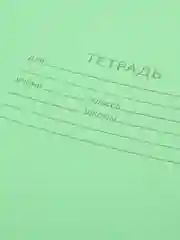 Тетрадь зелёная, 12 л, клетка, линейка