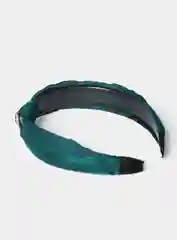 Зеленый ободок с бусиной для девочки