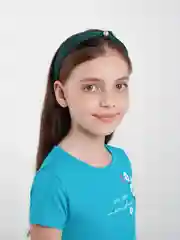 Зеленый ободок с бусиной для девочки
