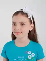 Белый школьный ободок для волос, с бантиком