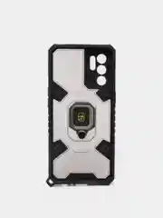 Серый чехол противоударный с кольцом-держателем на Oppo Reno 6 Reno6 (Оппо Рено 6)