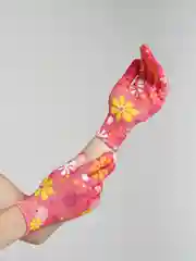 Розовый перчатки садовые нейлоновые, прорезиненные