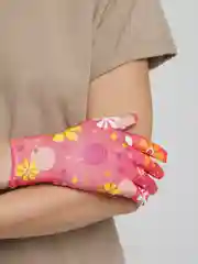 Розовый перчатки садовые нейлоновые, прорезиненные