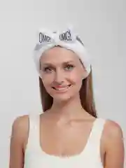 Белый бант-повязка на голову OMG, повязка для макияжа, супер мягкая повязка для умывания ОМГ
