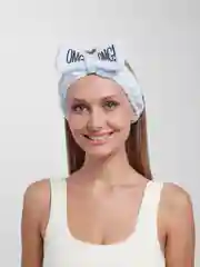 Голубой бант-повязка на голову OMG, повязка для макияжа, супер мягкая повязка для умывания ОМГ