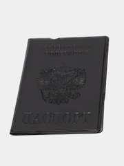 Обложка на паспорт "Герб" ПВХ, черный цвет