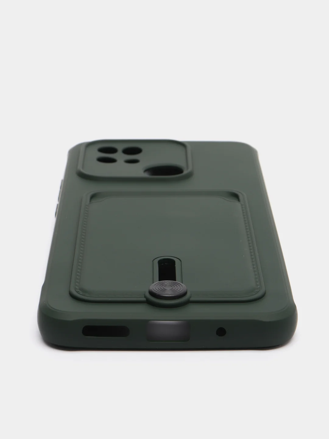 Зеленый чехол Xiaomi Redmi 10C / Poco C40, Сяоми Редми 10С, Поко С40 силиконовый с карманом для карты