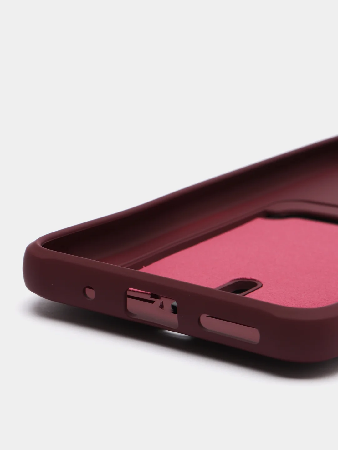Бордовый чехол Xiaomi Redmi 10C / Poco C40, Сяоми Редми 10С, Поко С40 силиконовый с карманом для карты