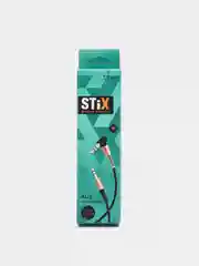 Черный кабель AUX Audio Cable STiX витой, угловой, резиновый, 1 метр