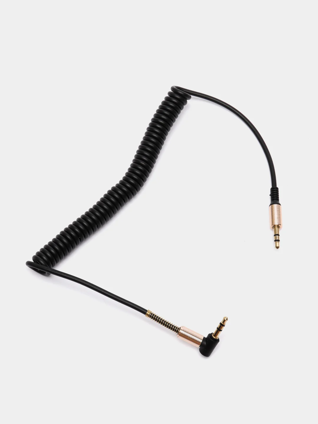 Черный кабель AUX Audio Cable STiX витой, угловой, резиновый, 1 метр