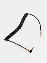 Черный кабель AUX Audio Cable STiX витой, угловой, резиновый, 1 метр