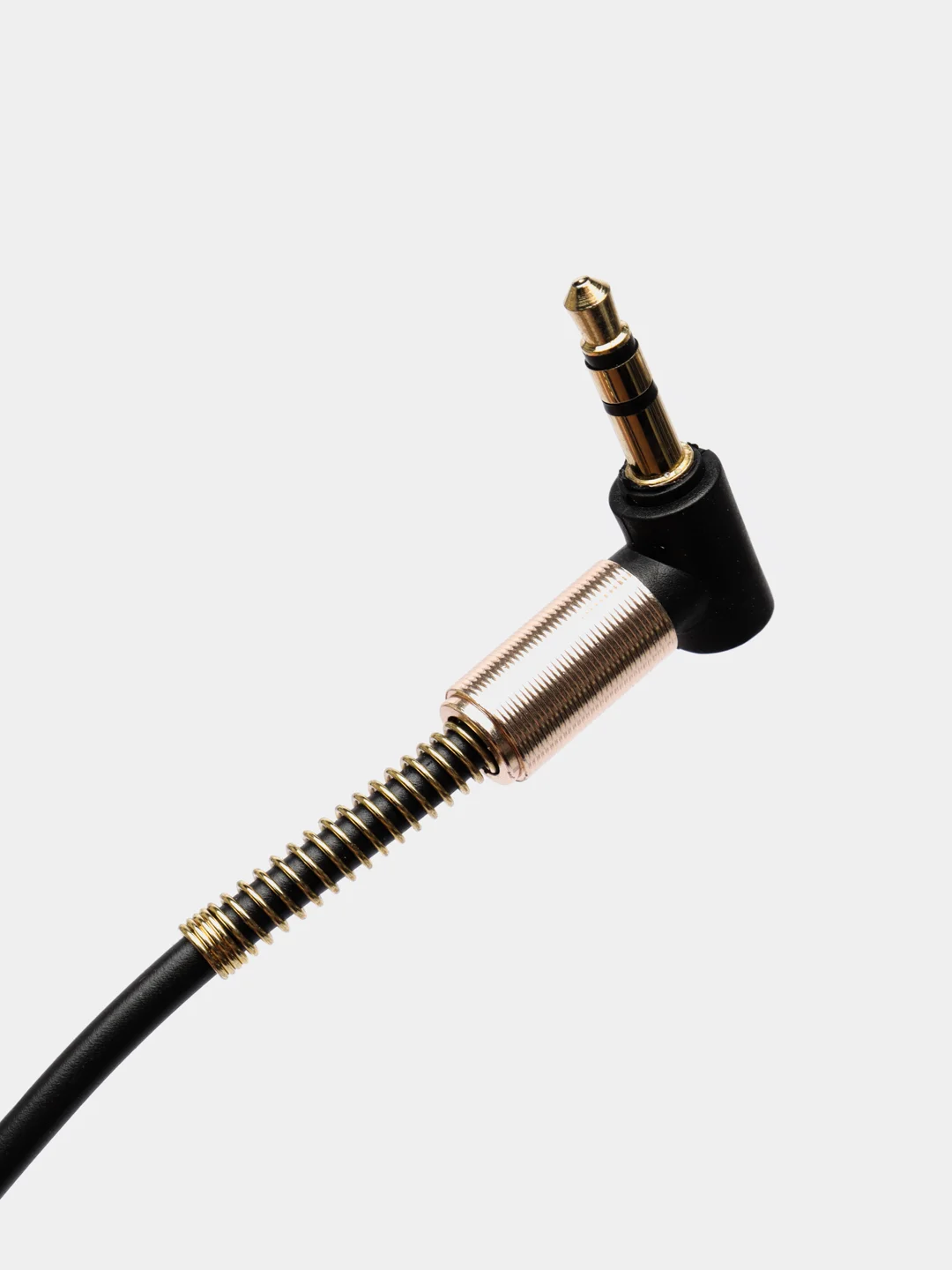 Черный кабель AUX Audio Cable STiX витой, угловой, резиновый, 1 метр