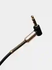 Черный кабель AUX Audio Cable STiX витой, угловой, резиновый, 1 метр