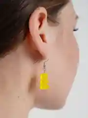 Желтый серьги "Мармеладные мишки"