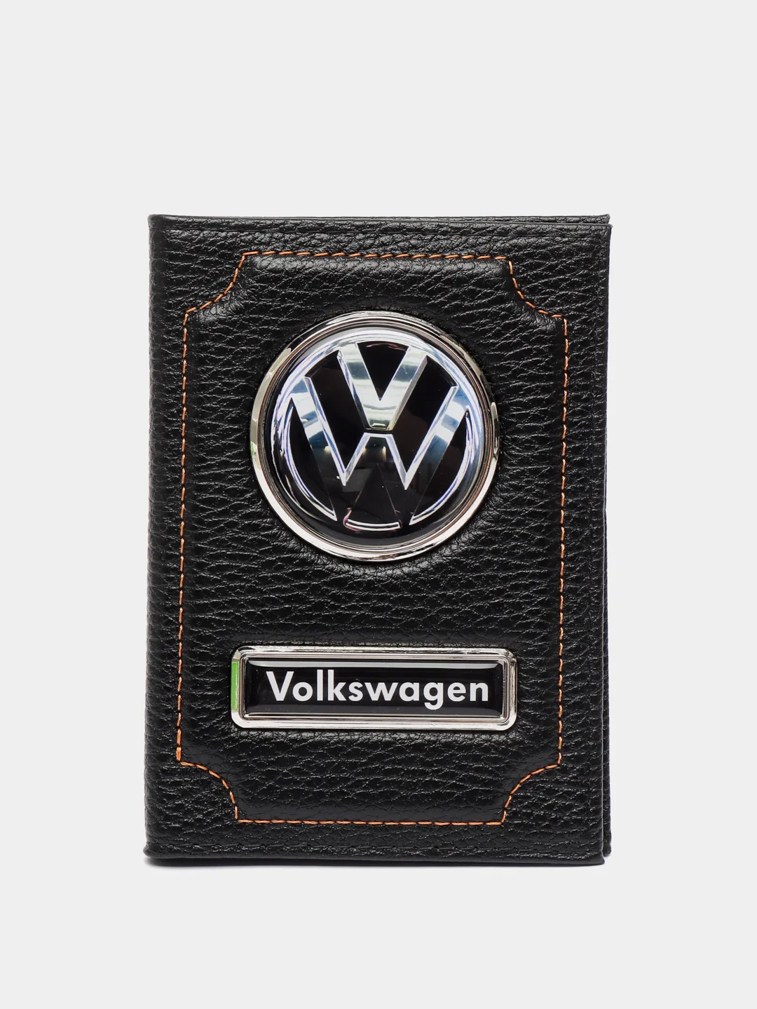 Черный обложка для автодокументов VOLKSWAGEN из натуральной кожи/бумажник/документница