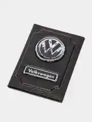 Черный обложка для автодокументов VOLKSWAGEN из натуральной кожи/бумажник/документница