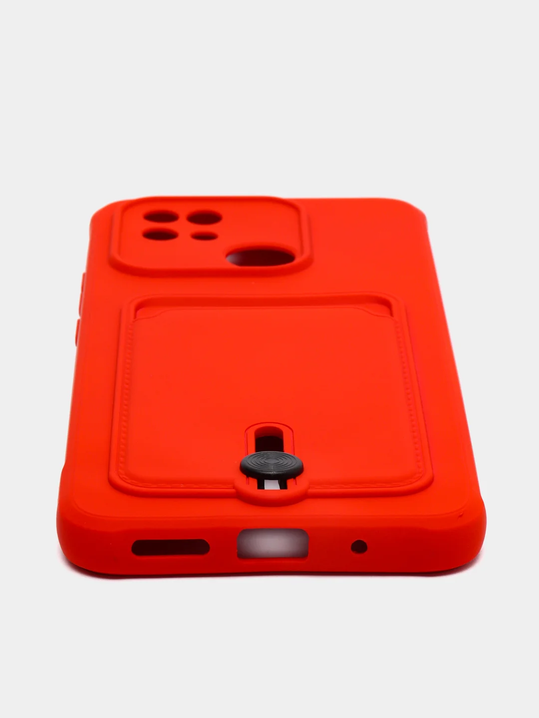 Красный чехол Xiaomi Redmi 10C / Poco C40, Сяоми Редми 10С, Поко С40 силиконовый с карманом для карты