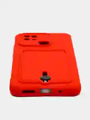 Красный чехол Xiaomi Redmi 10C / Poco C40, Сяоми Редми 10С, Поко С40 силиконовый с карманом для карты