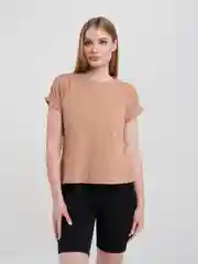 Бежевый футболка женская однотонная basic