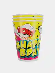 Стаканы бумажные "Комиксы. HappyBday", 200 мл, 6 штук