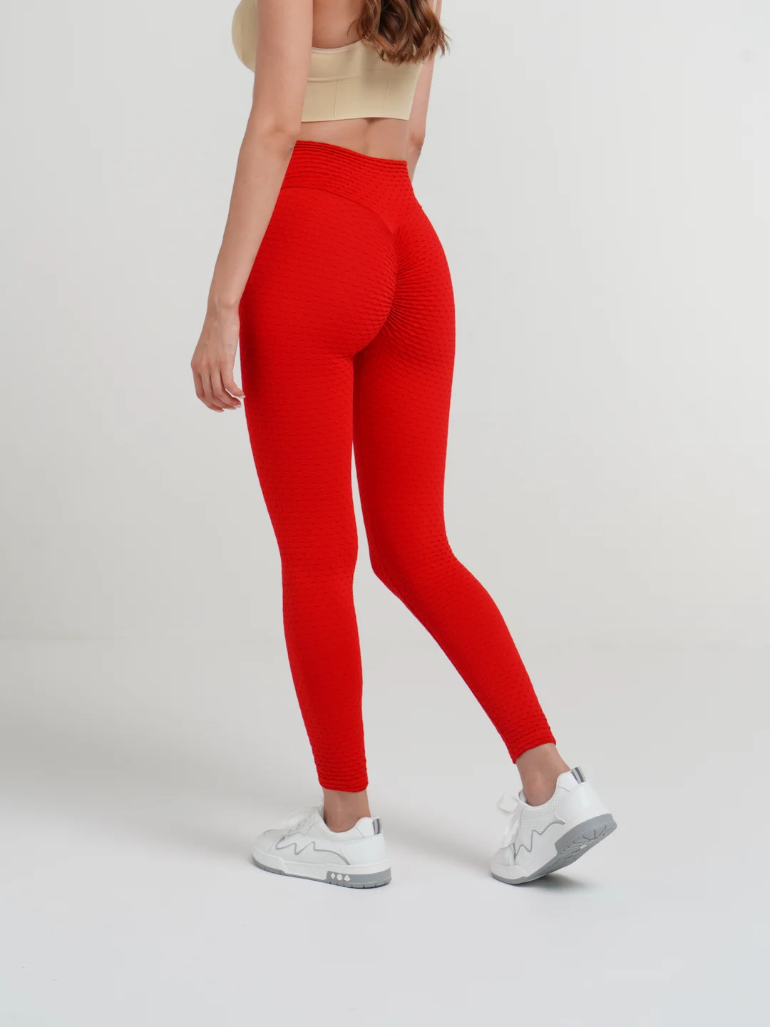 Красный легинсы женские, спортивные, Push up, для фитнеса и йоги