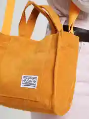 Желтый женская сумка шоппер, вельвет