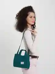 Зеленый женская сумка шоппер, вельвет