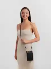 Черный женская сумка клатч для телефона, на плечо