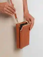 Медный женская сумка клатч для телефона, на плечо